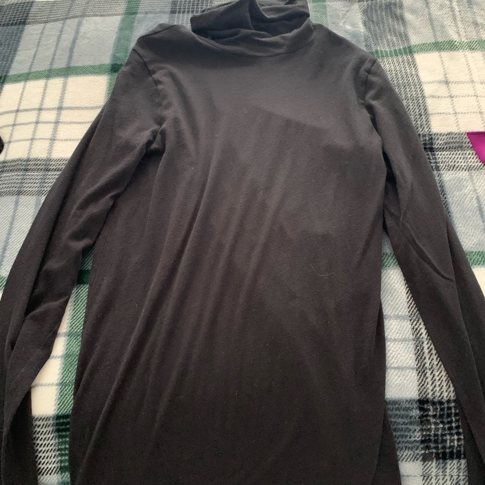 J Crew Black Tissue Turtleneck